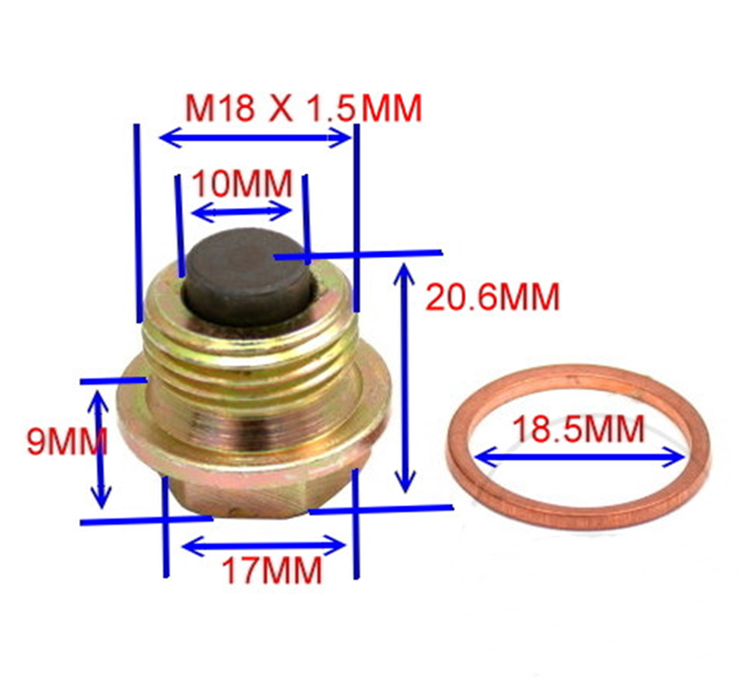 TORNILLO MAGNETICO DRENAJE ACEITE JMP M18 1.50 ANILLO SELLADO